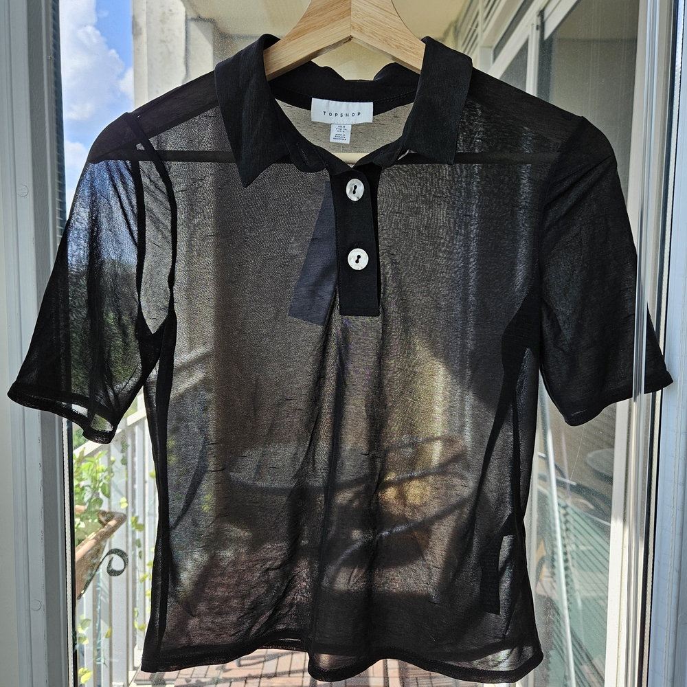 Sheer Shirt - Black - 4